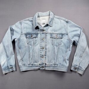 Arizona Jean Company Denim Jacket Womens Medium Light Wash Western Classic